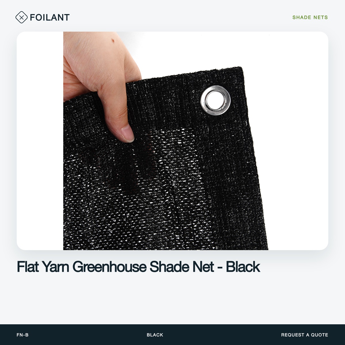 Flat Yarn Greenhouse Shade Net - Black
