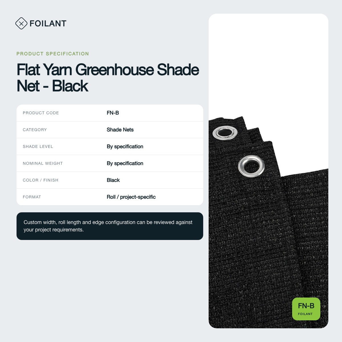 Flat Yarn Greenhouse Shade Net - Black view 3