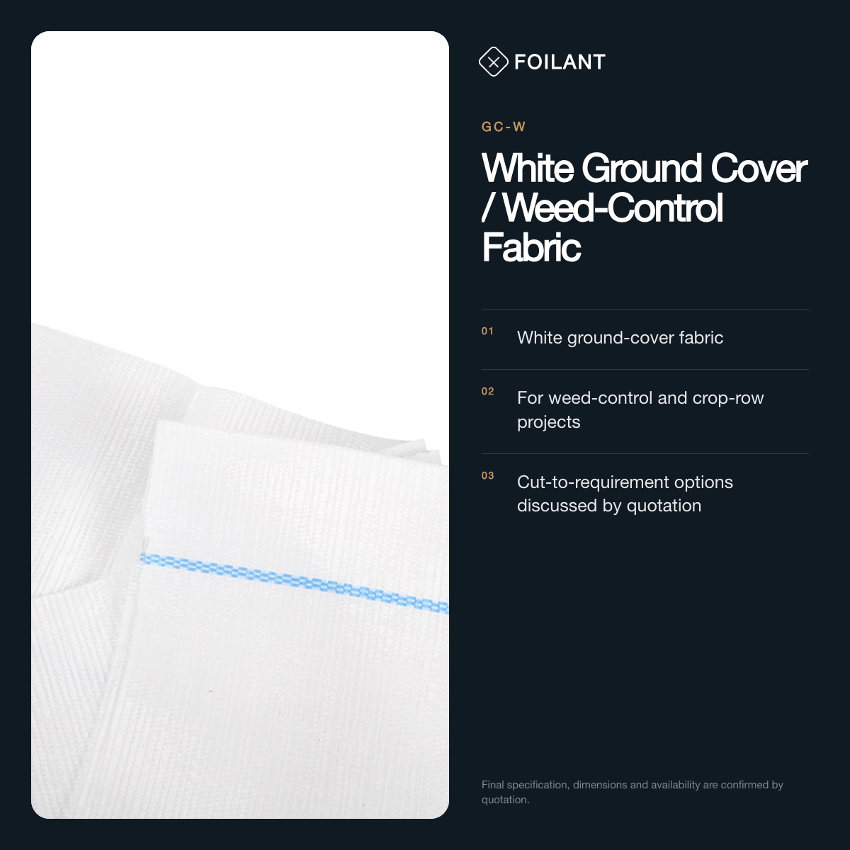 White Ground Cover / Weed-Control Fabric view 2